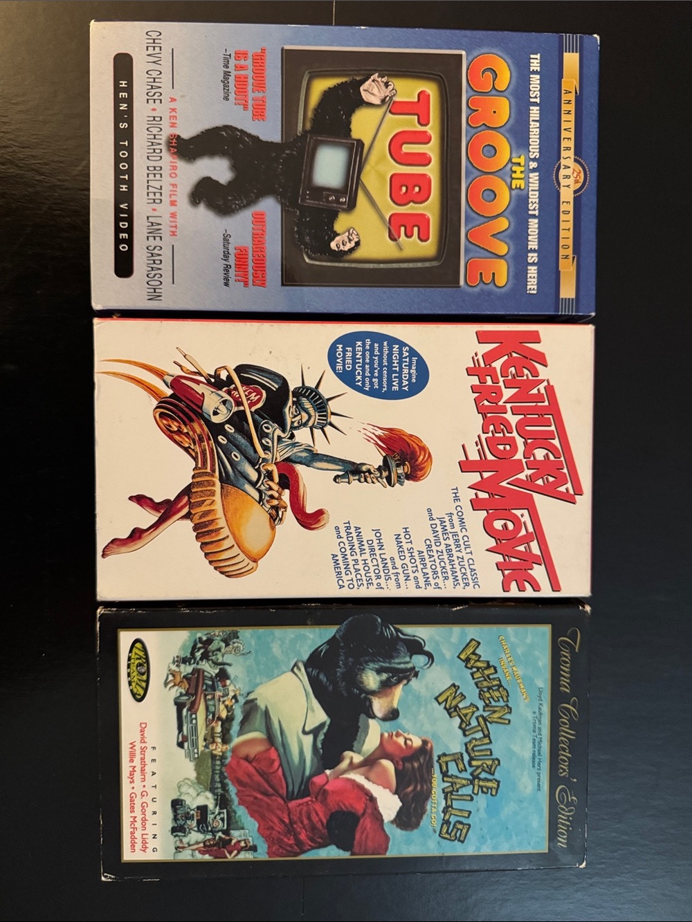 3 VHS Movie Lot - When Nature Calls, Kentucky Fried Movie, The Groove Tube - 📼